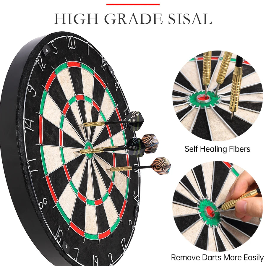 18 Inch Premium Brazilian Hemp Dart Board 6-Piece Dart Set Included