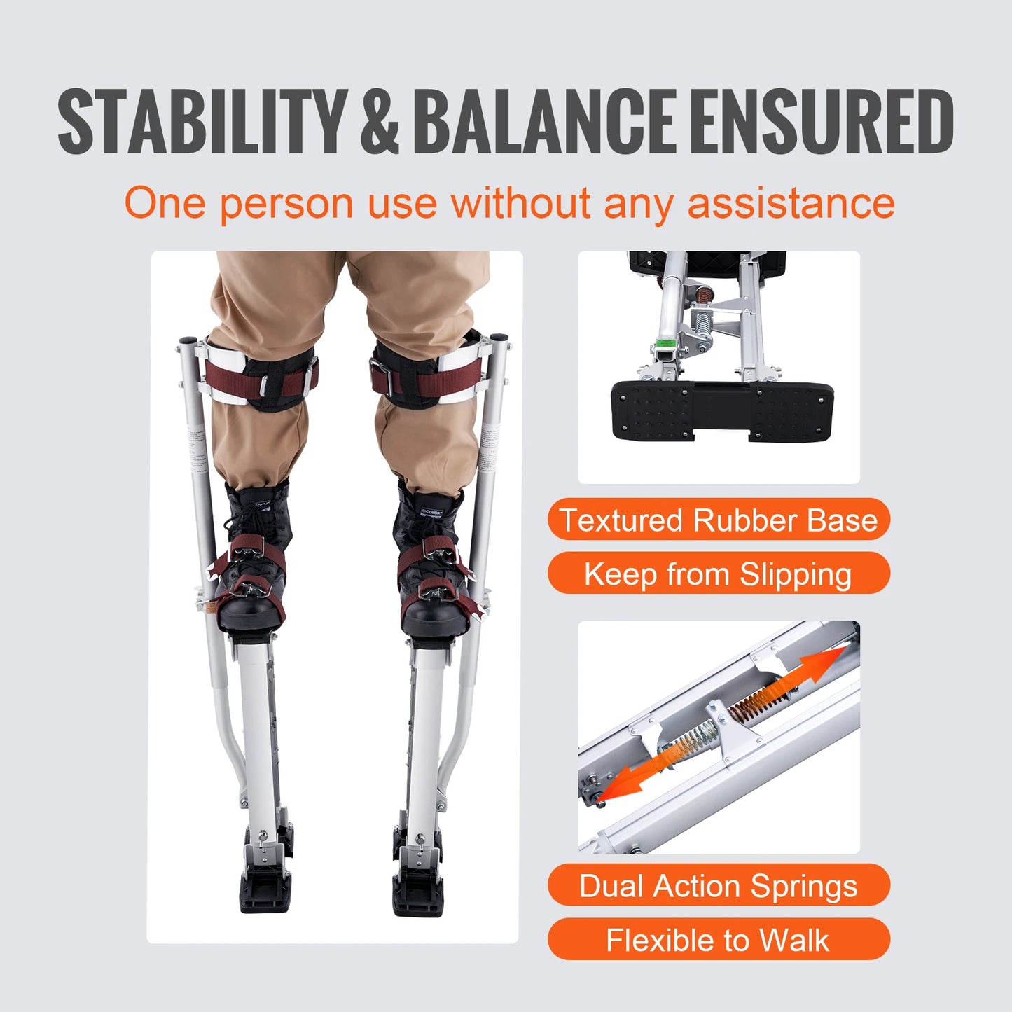 Stilts 18''-30''/36''-50'' Adjustable Protective Knee Pads Non-Slip