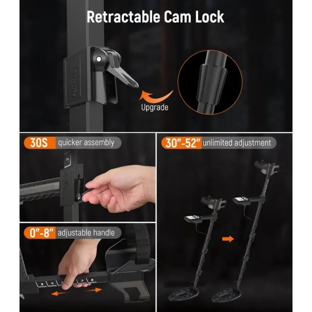 Metal Detector for Adults, 10 Sensitivity 6 Modes 12" Waterproof Coil 9 Type Metals