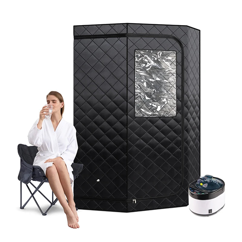 Full Size Steam Sauna Spa Relaxing, Personal Full Body Home Sauna 4 Liter and 1500 Watt