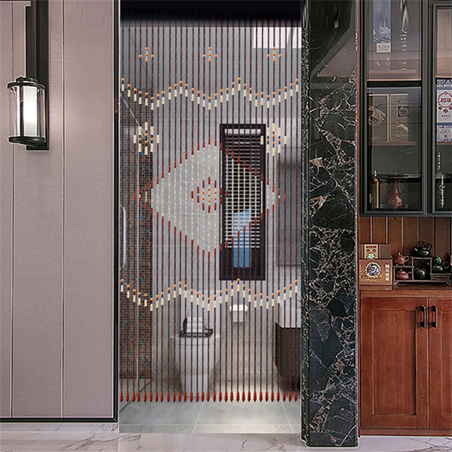 Bamboo Bead Curtain Doorway String Porch Curtain