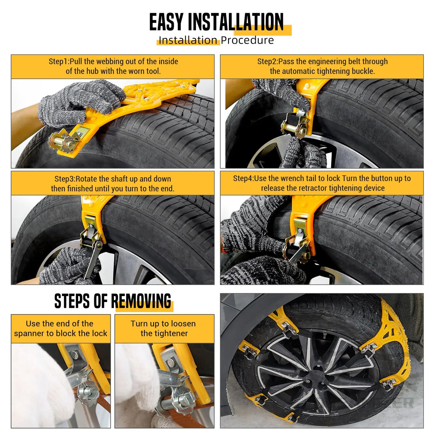 10 Pcs Anti-Skid Device Snow Escape Chain for Off-Road