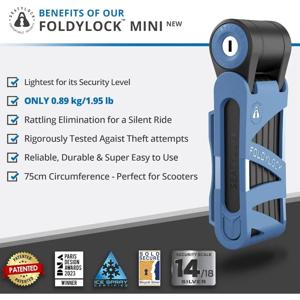 FoldyLock Mini Folding Bike Lock - Secure Guard with Key