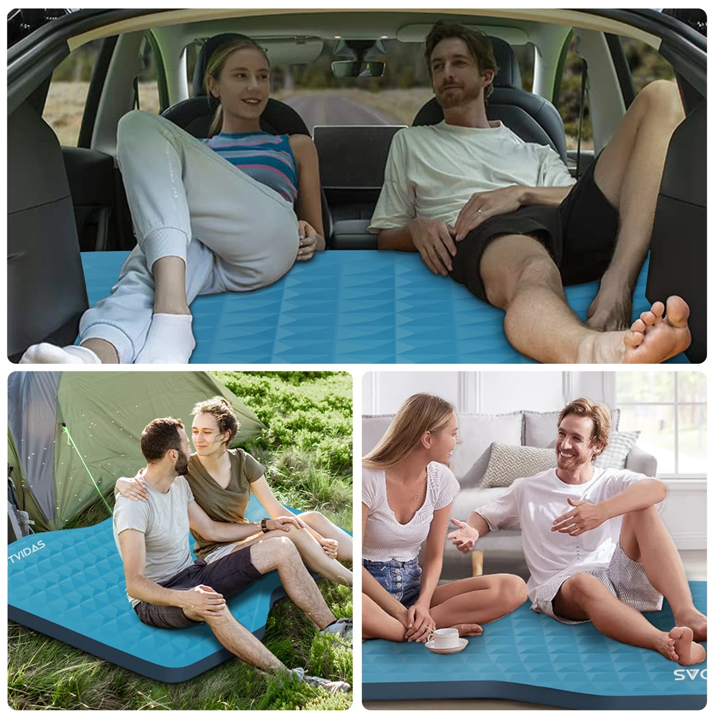 Inflating Tesla Model Y Mattress SUV Car Pad with Solid Foam & Air Pump