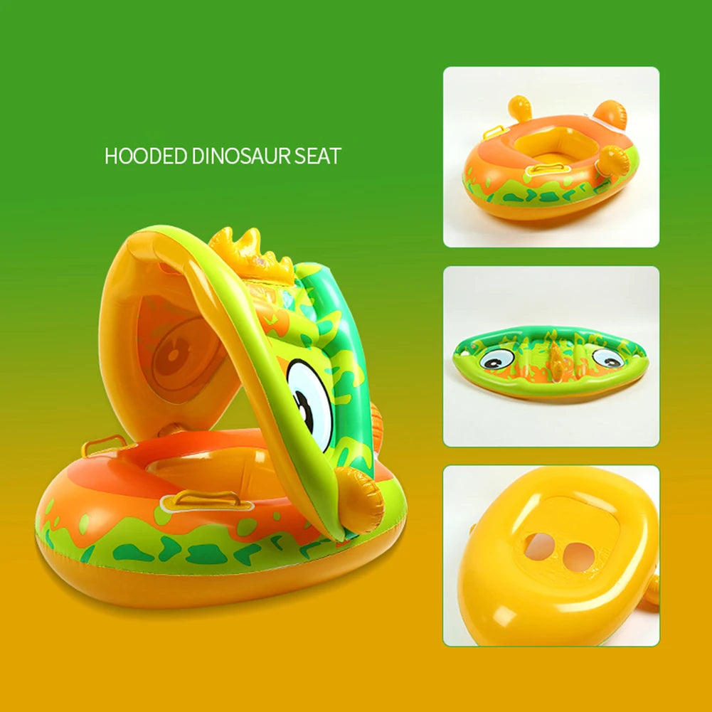 Inflatable Baby Swimming Rings Seat Floating Sun Shade Toddler Swim Circle