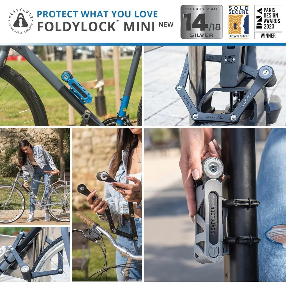 FoldyLock Mini Folding Bike Lock - Secure Guard with Key