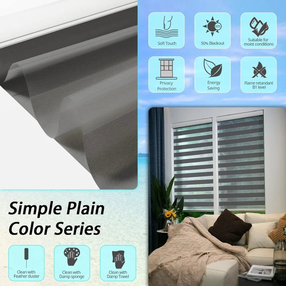 Motorized Valance Zebra Upgraded Smart Blinds Custom Size Automatic for Windows Remote
