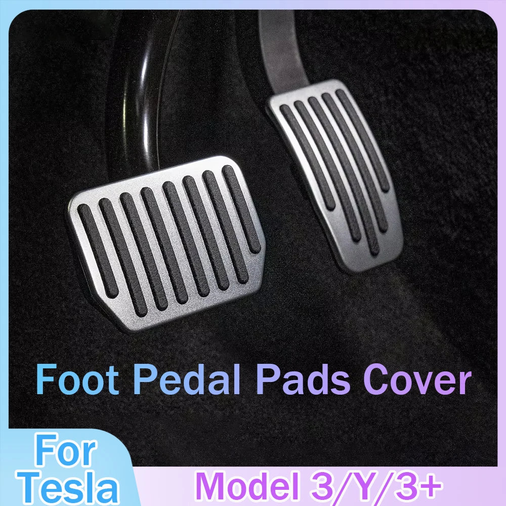 Tesla 3/3+/Y Car Foot Pedal Pads Covers Brake Accelerator Aluminum Alloy Model 3
