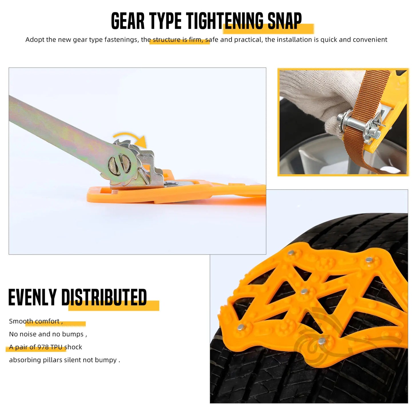 10 Pcs Anti-Skid Device Snow Escape Chain for Off-Road