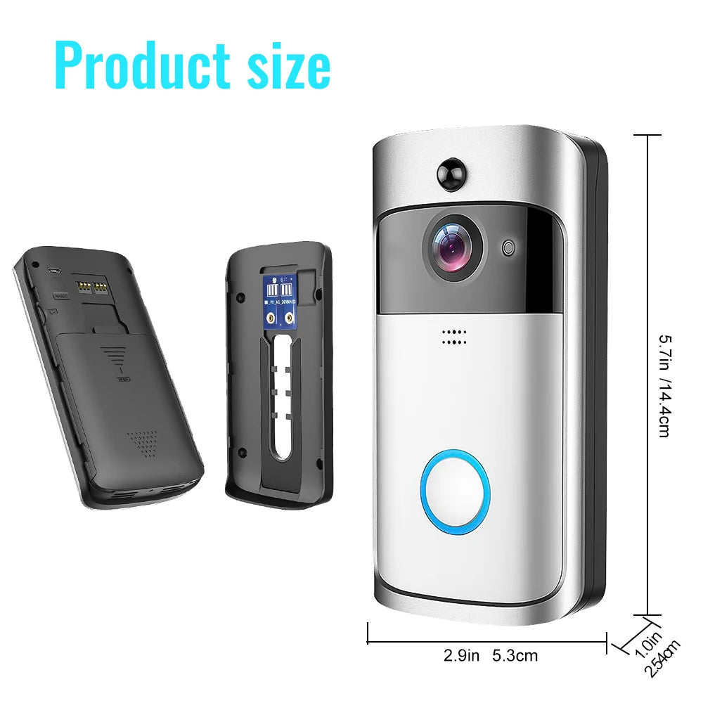 WiFi Video Doorbell Waterproof Phone Ring Intercom Night Vision Infrared