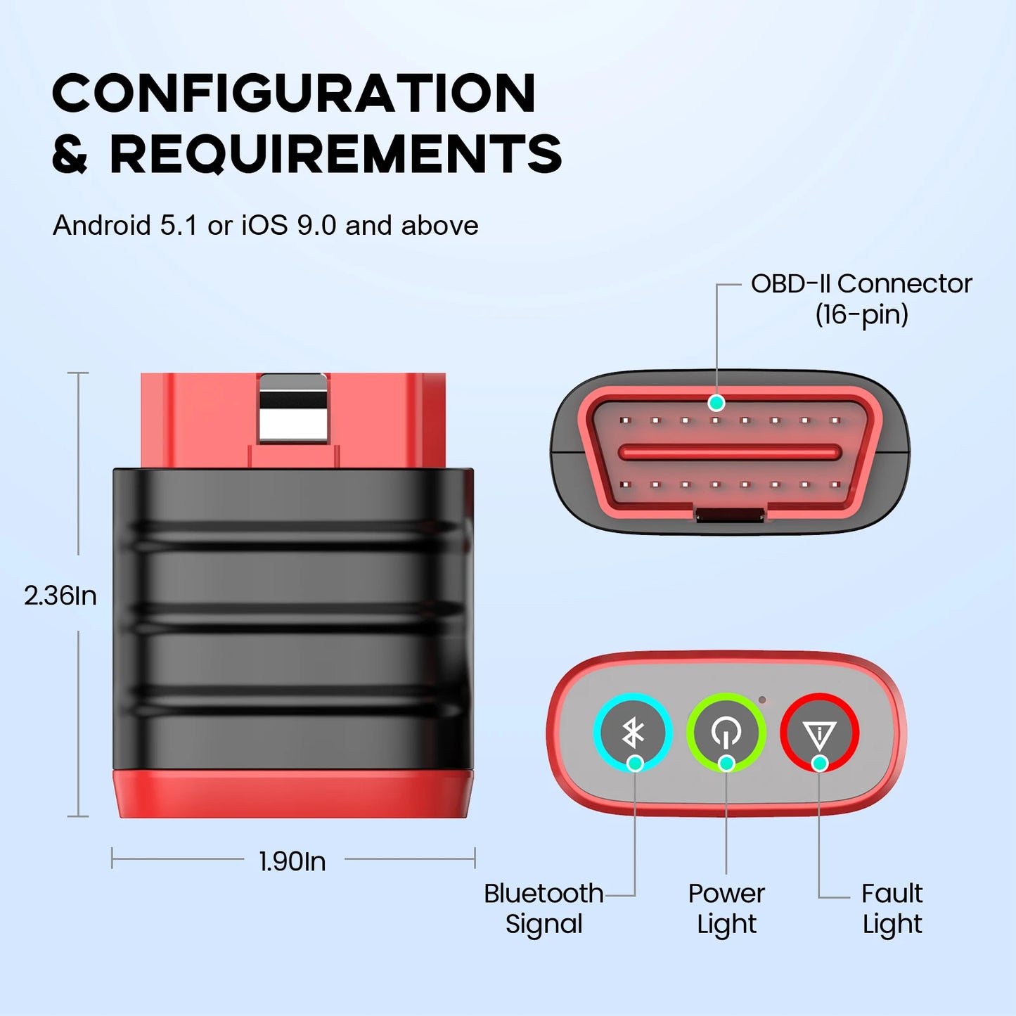 OBD2 Car scanner, bluetooth for auto diagnostic code reader, lifetime free update