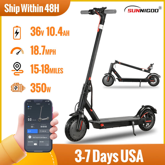 Adult Electric Scooter 350W with APP Lightweight Long Range 30km