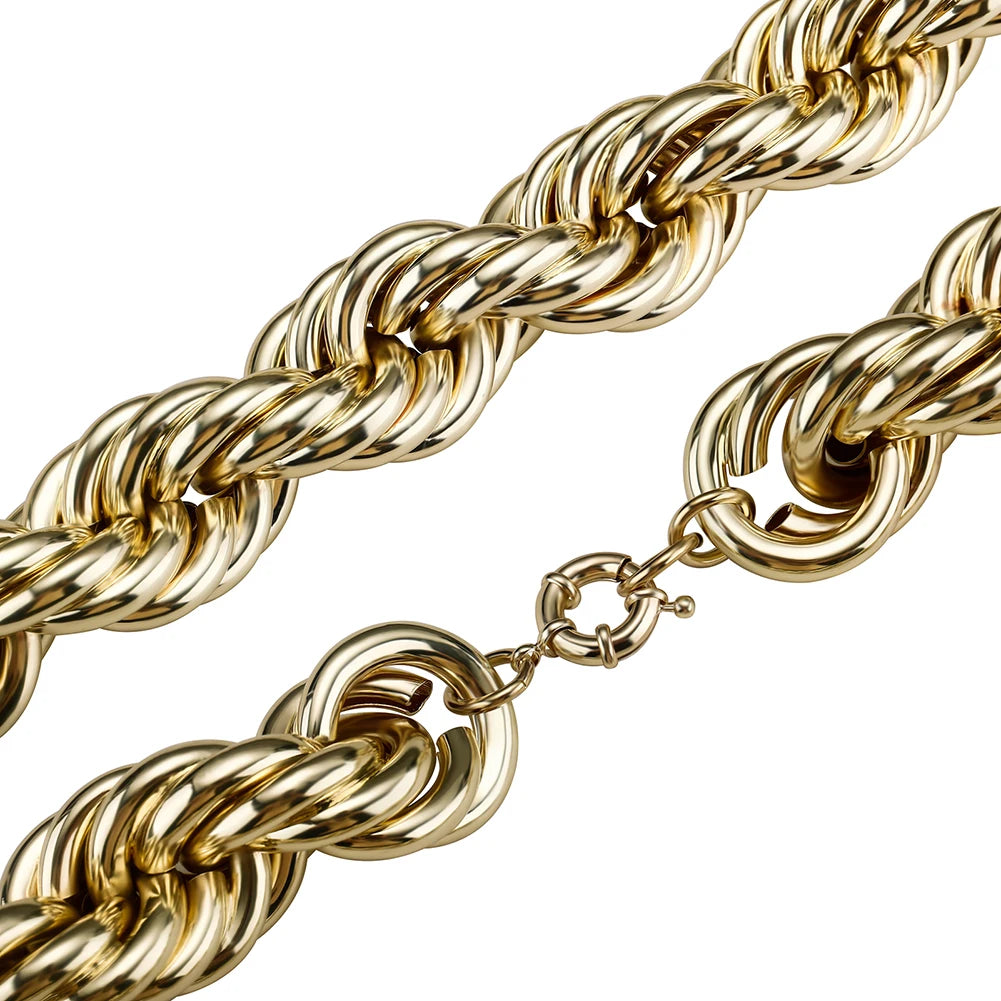 30MM Rope Chain Stainless Steel Mens Luxury Necklace Hip Hop