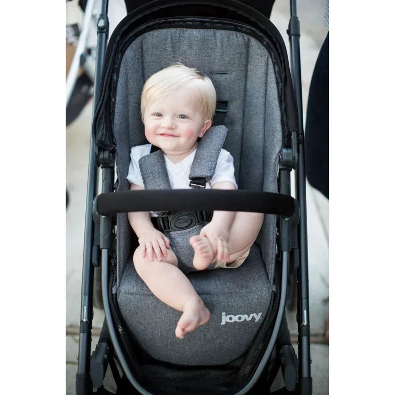 Qool stroller, customizable stroller, single, double, triple, gray melange