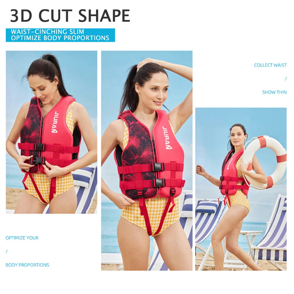 Safety Life Vest Neoprene Adjustable Water Sports  Jacket For Adult Children