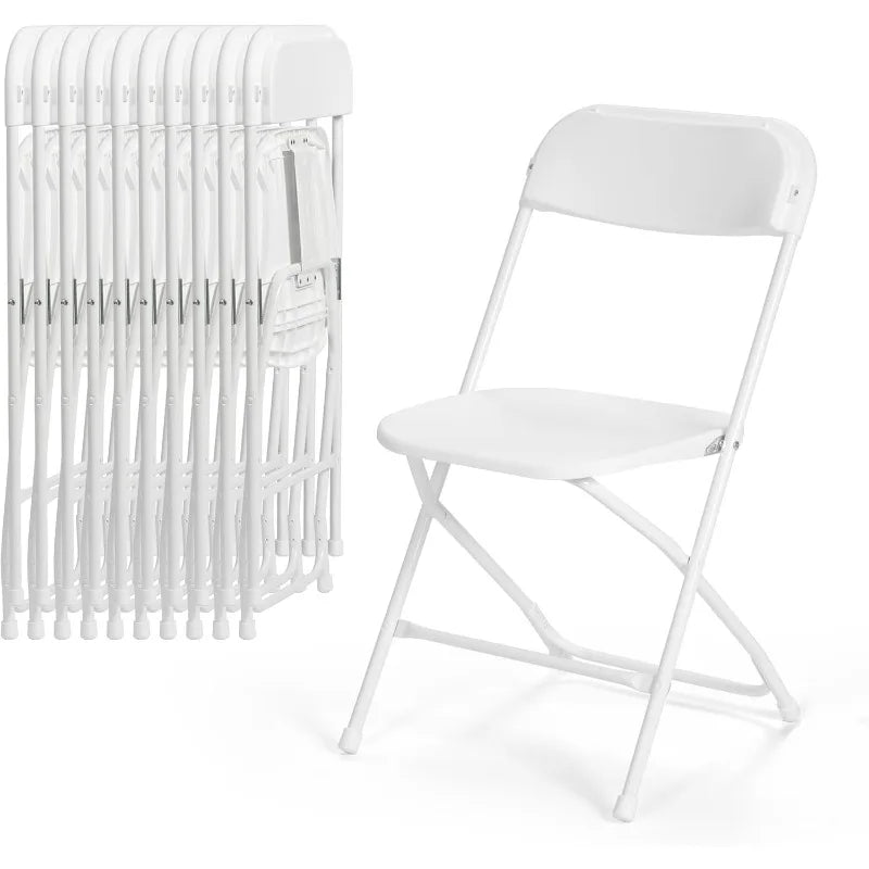 10 PCS Plastic Folding Chair, 350 LB Capacity Premium Plastic