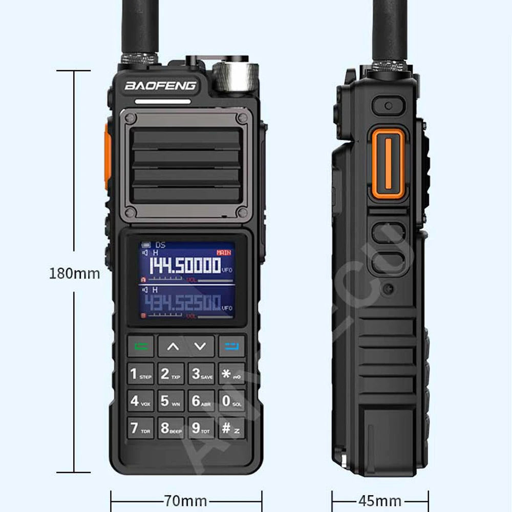 10W Walkie Talkie Long Range Tri Band NOAA Type-C Charging FM Amateur Radio