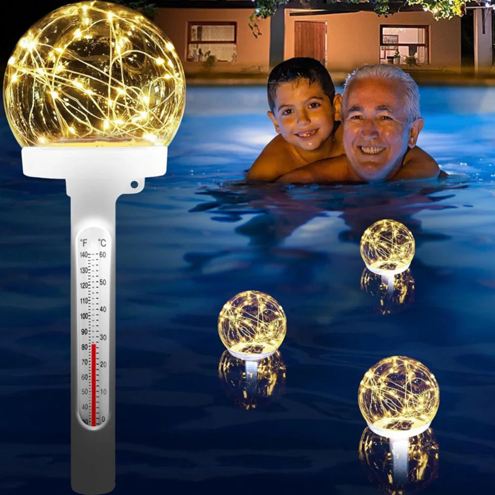 Floating Pool Thermometer Colorful/Warm Light Celestial Lights