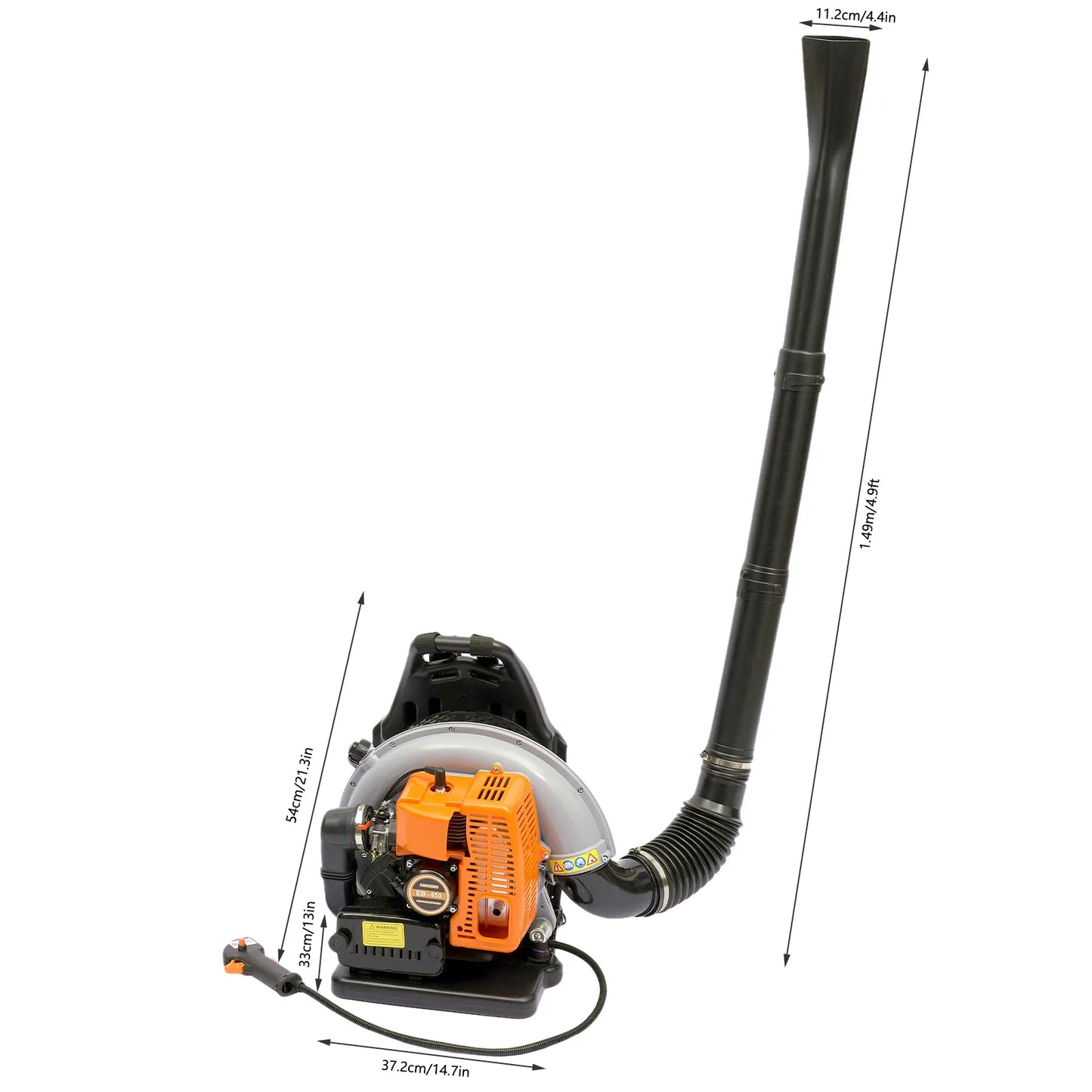 2-Stroke 63CC Gas Backpack Leaf Blower Powered Snow Blower W/Harness