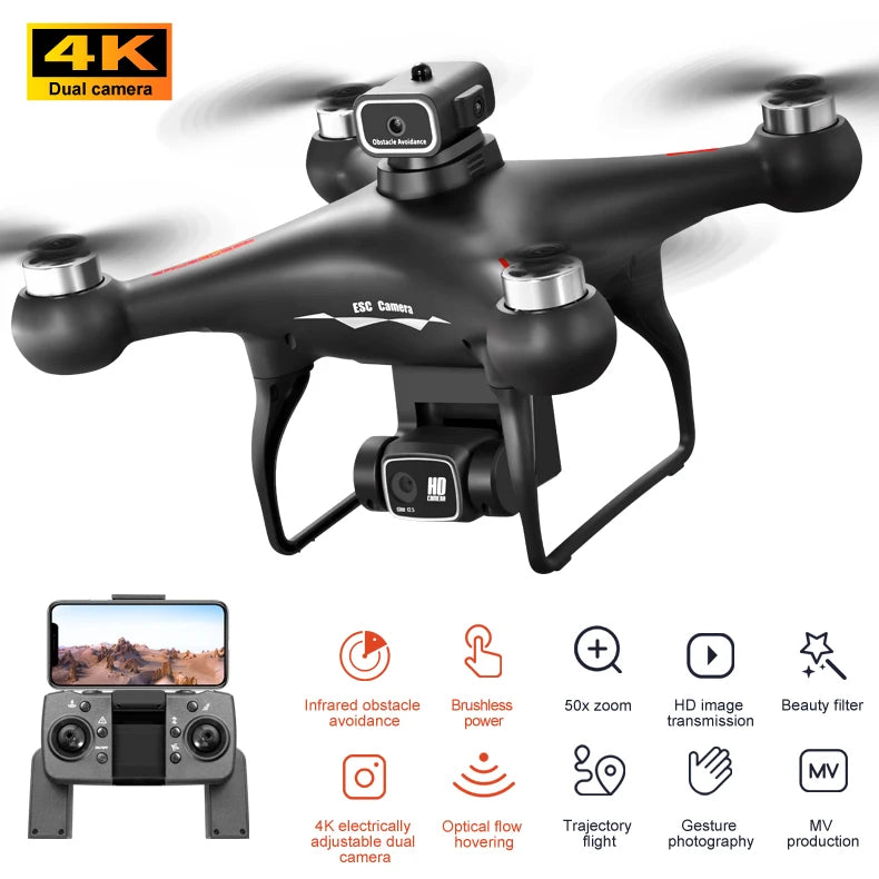 MAX Drone, WIFI 5G HD Dual ESC Camera Optical, Brushless 360° Obstacle Avoidance