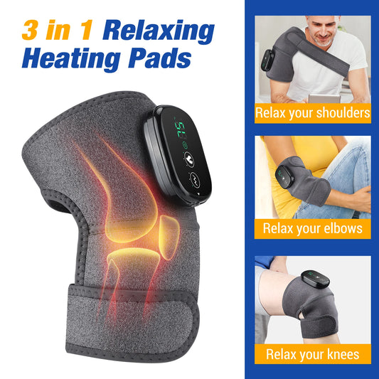 Electric Heating Knee Massager Vibrator Elbow Leg Joint Shoulder Arthritis Pain Relief