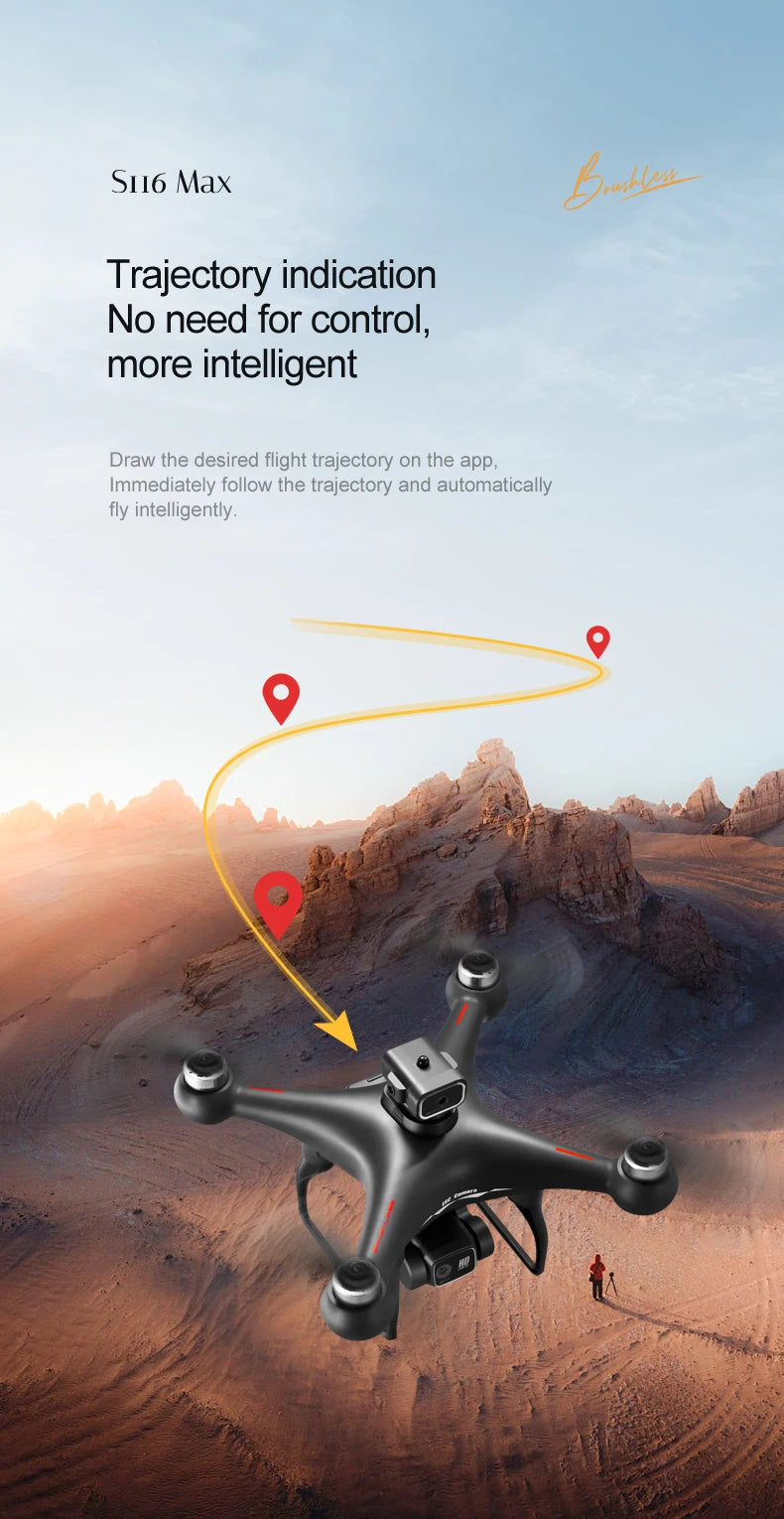 MAX Drone, WIFI 5G HD Dual ESC Camera Optical, Brushless 360° Obstacle Avoidance