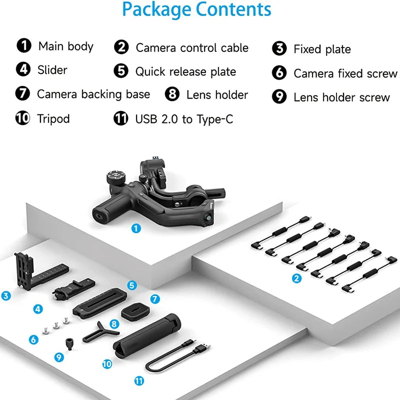 Gimbal Stabilizer Built-in AI Tracker Upgrade Joystick Touch Screen for Mirrorless DSLR Camera