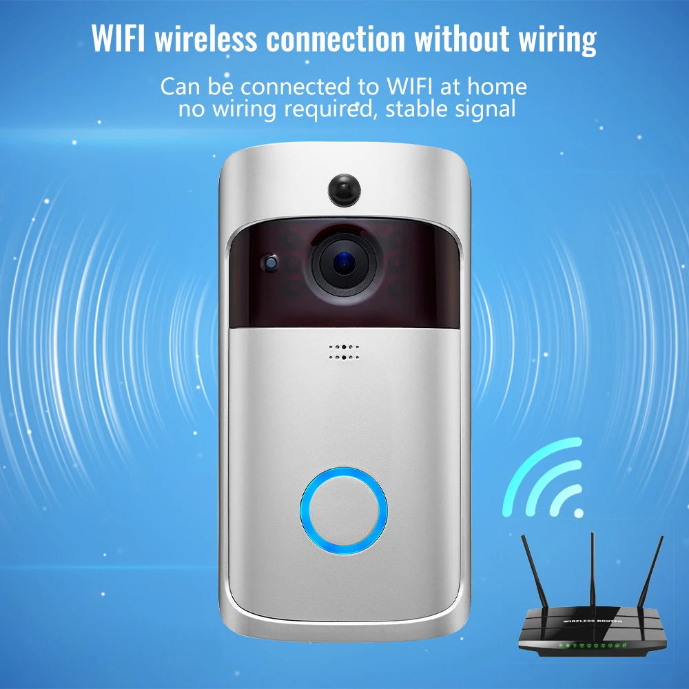 WiFi Video Doorbell Waterproof Phone Ring Intercom Night Vision Infrared