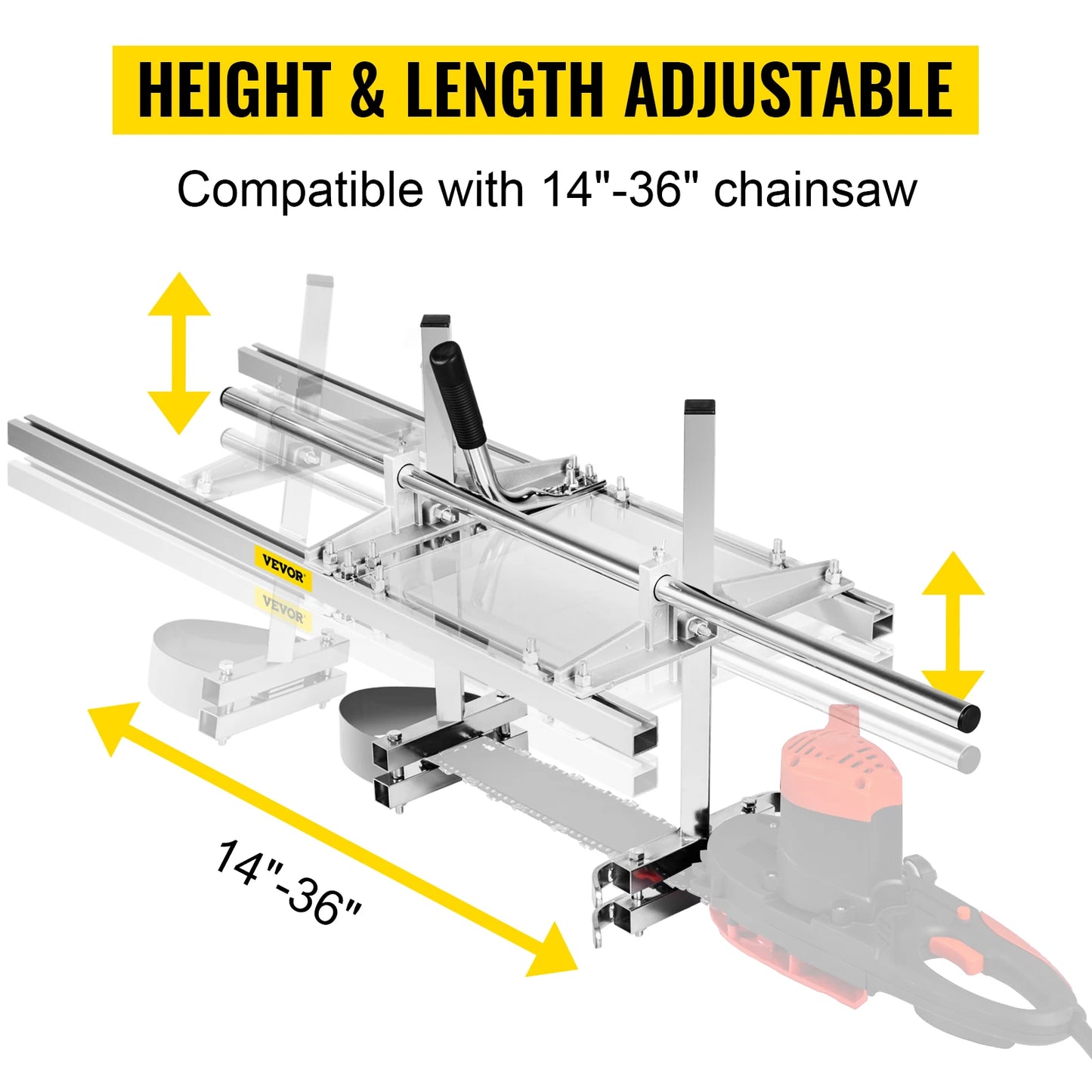 Mill Planking 24 36 48 Inch Guide Bar Lumber Cutting Portable Sawmill Aluminum Steel