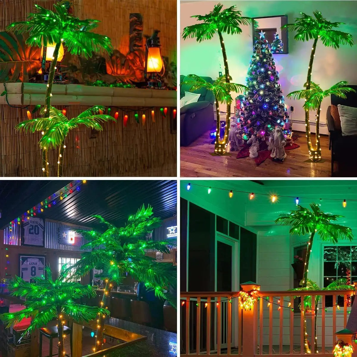 US 6FT LED Lighted Palm Tree Outdoor Artificial Palm Tree Swim Pool Party Decor decoracion outdoor lighting garden