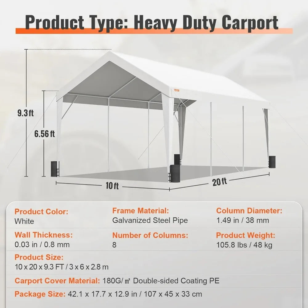 Canopy,10x20 ft  Tent with 8 Reinforced Poles and 4 Weight Bags,UV Resistant Waterproof