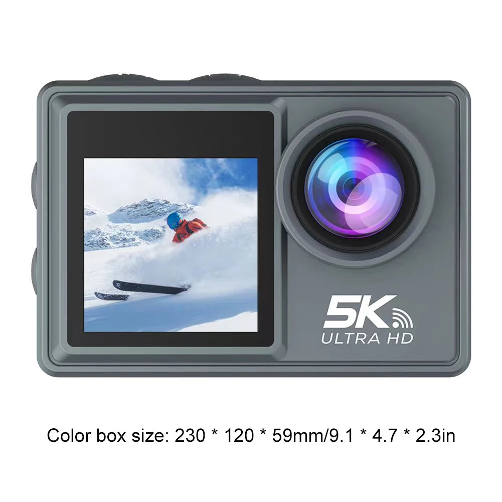 5K 30FPS Dual IPS Screen Waterproof  Wifi Remote Control Timed Photo Sports Camera