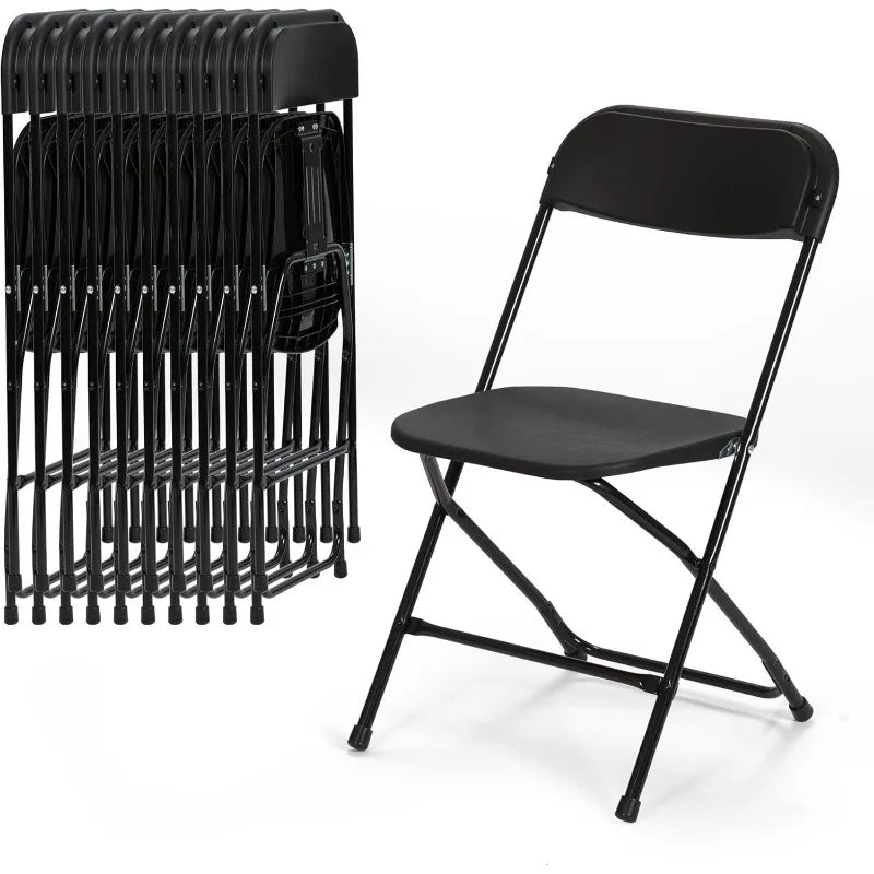 10 PCS Plastic Folding Chair, 350 LB Capacity Premium Plastic