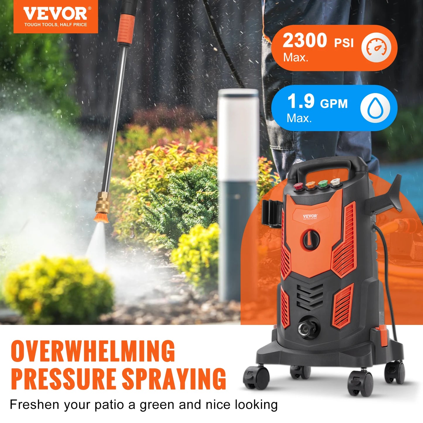 Electric Pressure Washer Power Washer Quick Connect Nozzles Foam Cannon