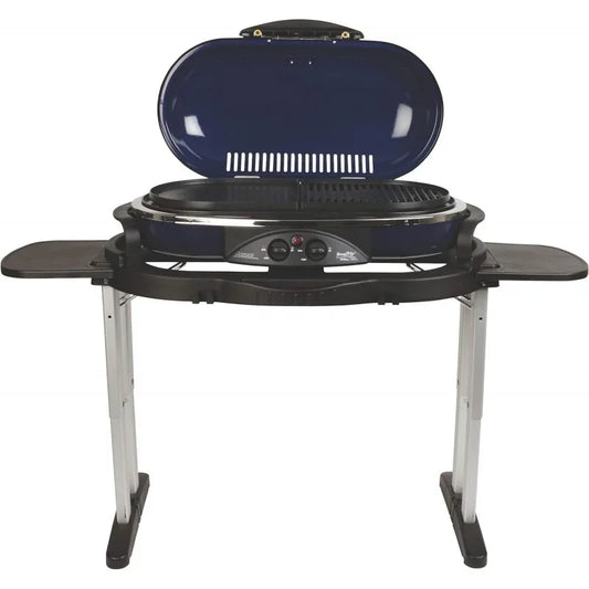 Collapsible Propane Grill with 2 Adjustable Burners, Side Tables, & Push-Button Ignition