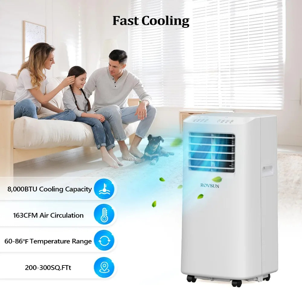 WiFi Enabled 3-in-1 Air Conditioner, Cooler, Dehumidifier, Fan, Room Mobile AC