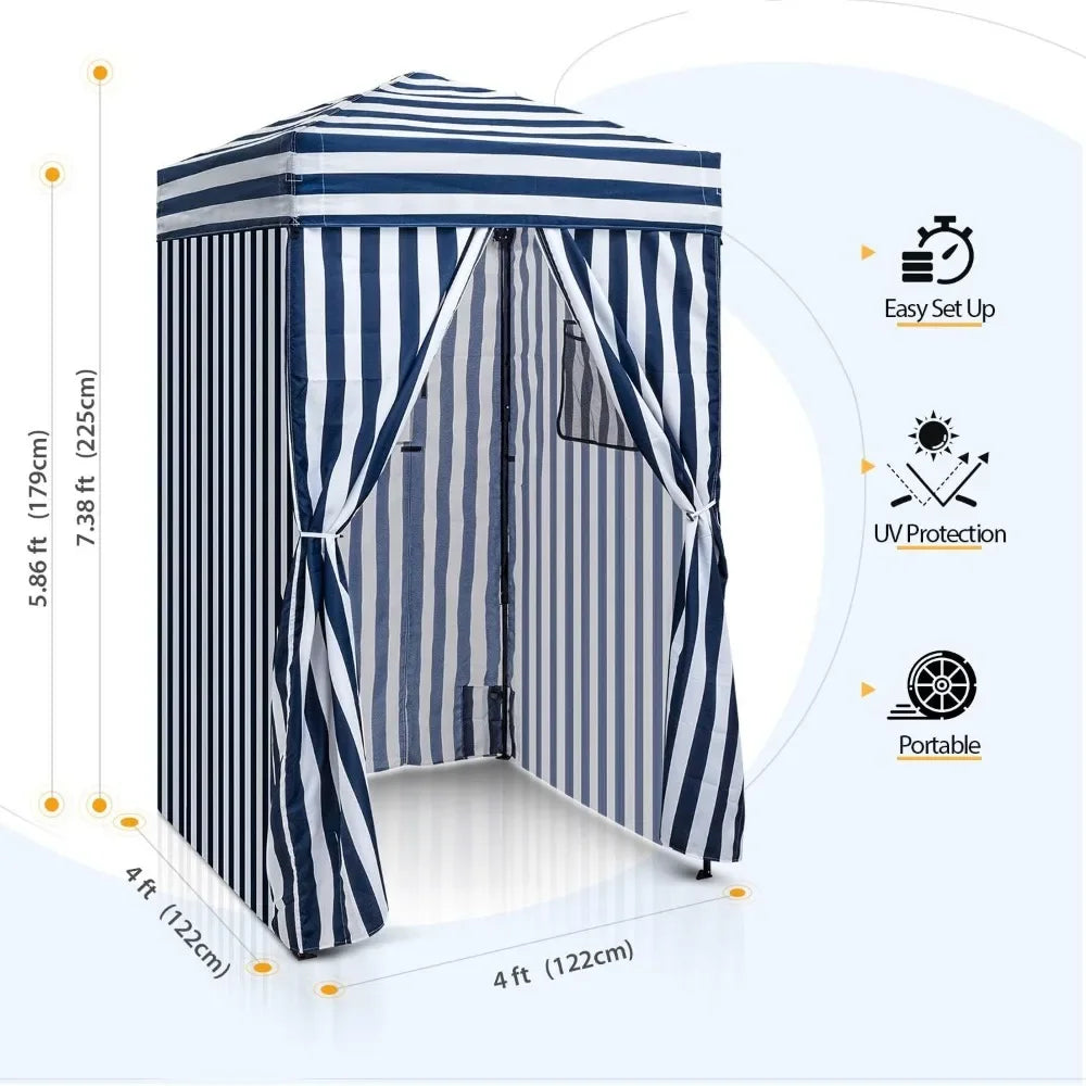 4x4 Pop-up Changing Room Canopy, Portable Privacy Cabana for Pool