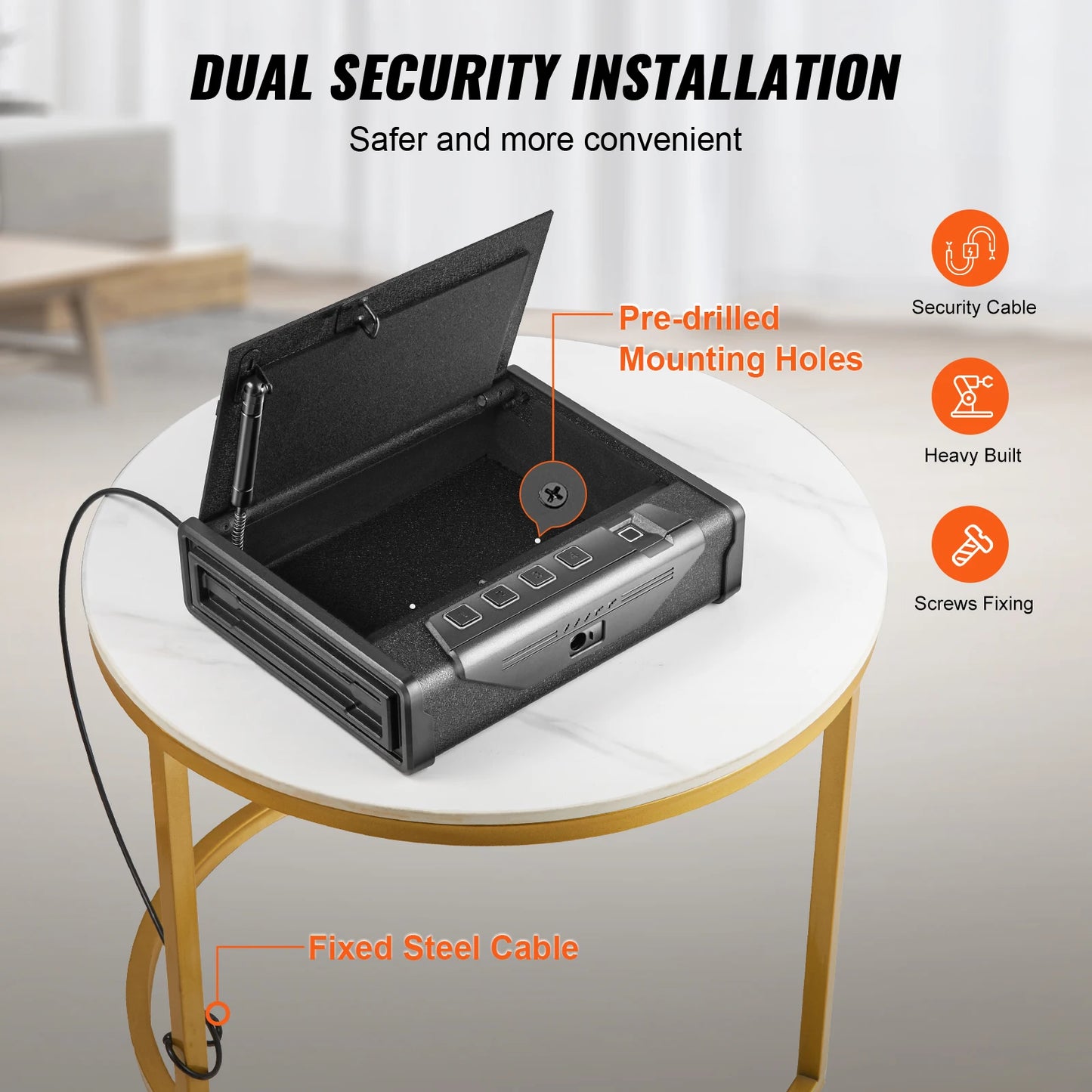 Steel Pistol 3-Way Quick Access Firearm Gun Box Biometric Technology Travel Safe