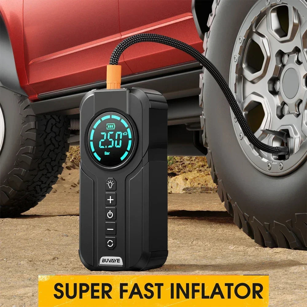 Car Jump Starter Portable Air Compressor  Tire Inflator Battery Starter With EVA Bag