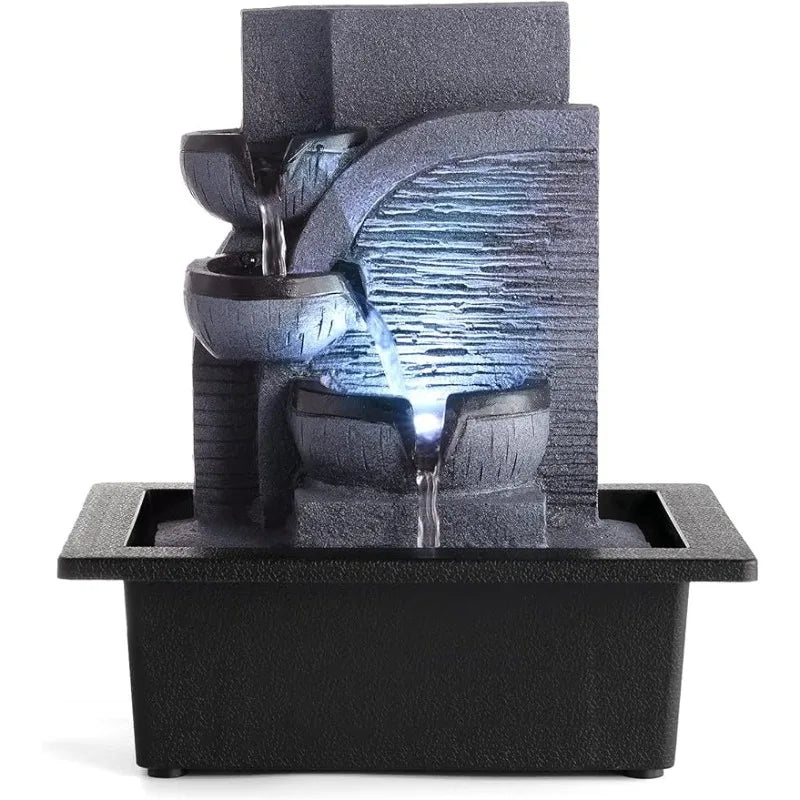 Indoor Fountain Tabletop Waterfall Feng Shui Zen Meditation Desktop Fountain