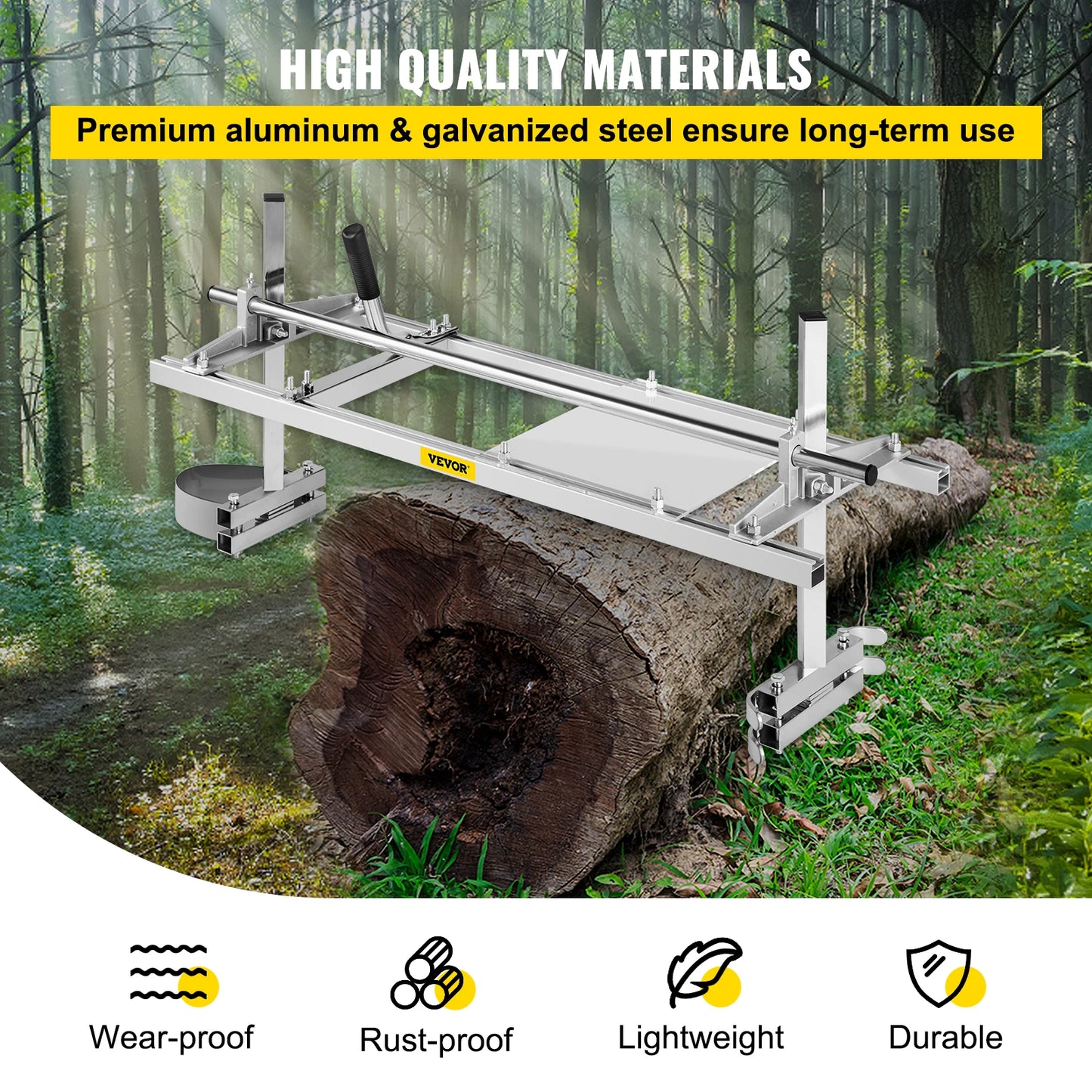 Mill Planking 24 36 48 Inch Guide Bar Lumber Cutting Portable Sawmill Aluminum Steel