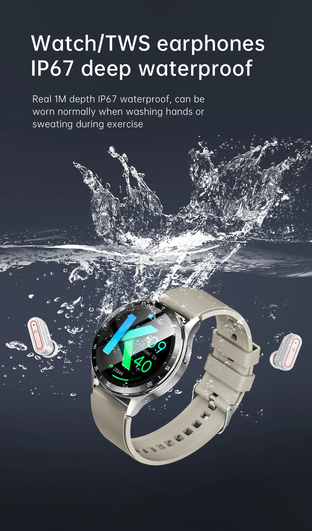 2024 Bluetooth Call Smart Watch Multi sport Mode Waterproof Fitness Ear buds