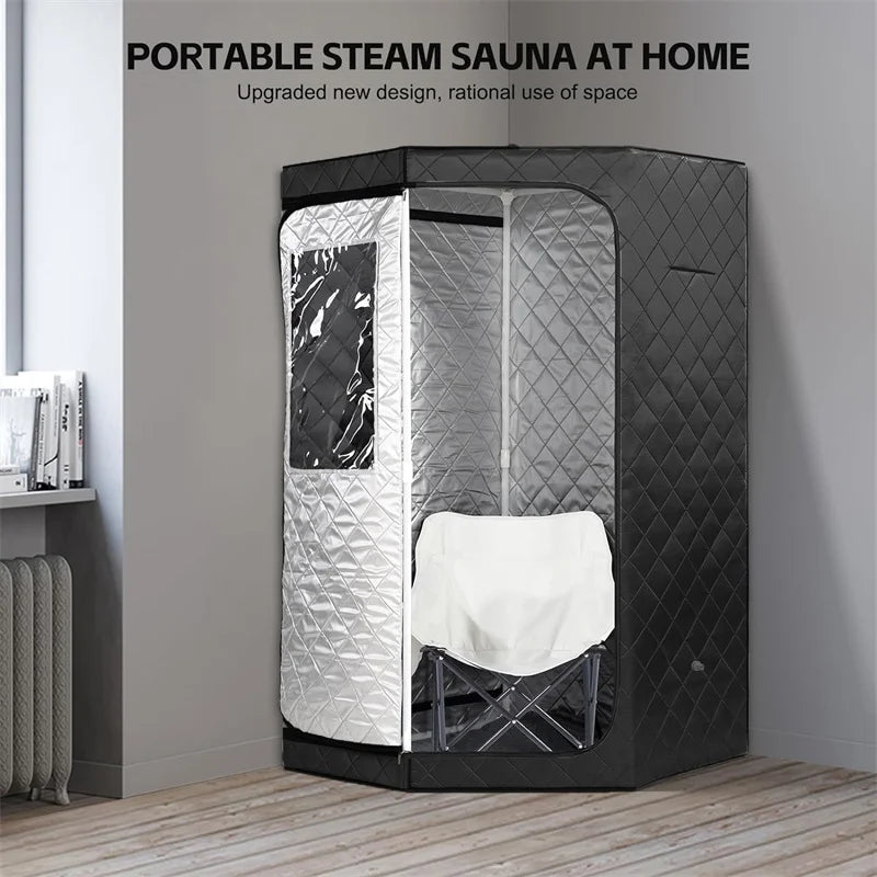 Full Size Steam Sauna Spa Relaxing, Personal Full Body Home Sauna 4 Liter and 1500 Watt