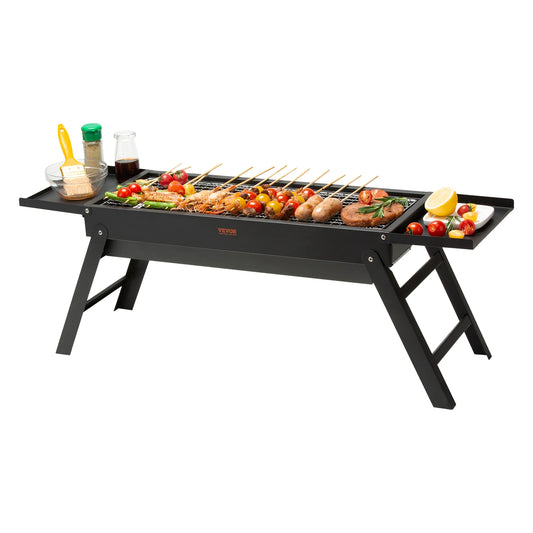 23 inch Portable Charcoal Grill, Flat Top Foldable Grill Outdoor Cooking, Barbecue Camping