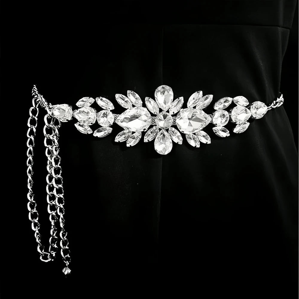 Belly Chain Belt Women Sexy  Oversize Waist Decoration Rhinestone Body Jewelry