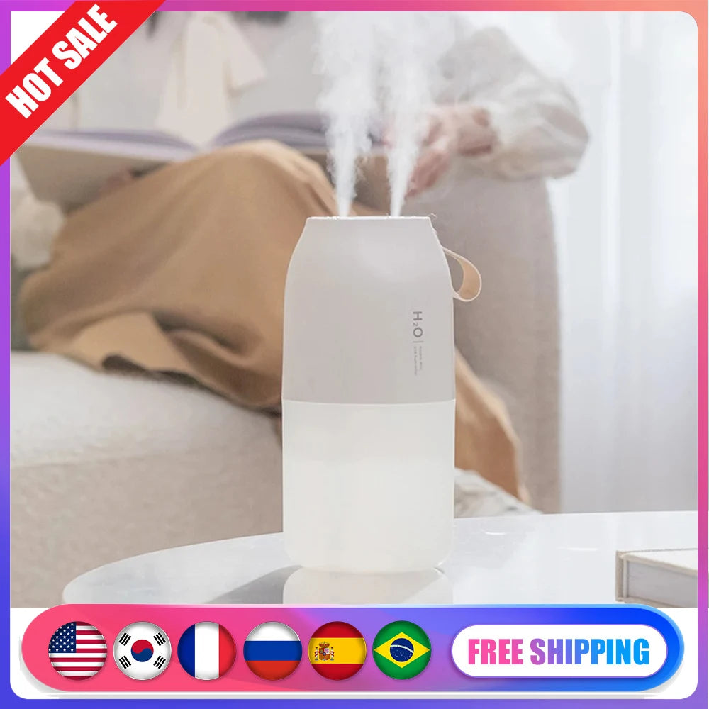 300ml Spray Home Car Humidifier Double Nozzle Mist Aroma Diffuser With Night Light