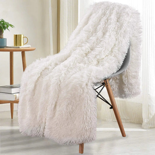 Double Layer Plush Blanket Bedspread on the bed chair  sofa cover lamb and throws