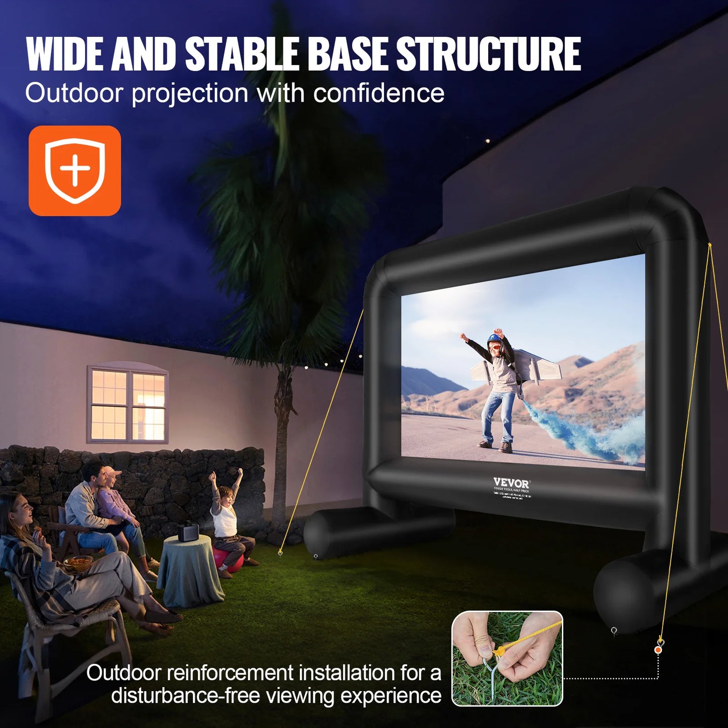 Inflatable Screen 14/16 FT w/ Blower for Outdoor Party Movie Night