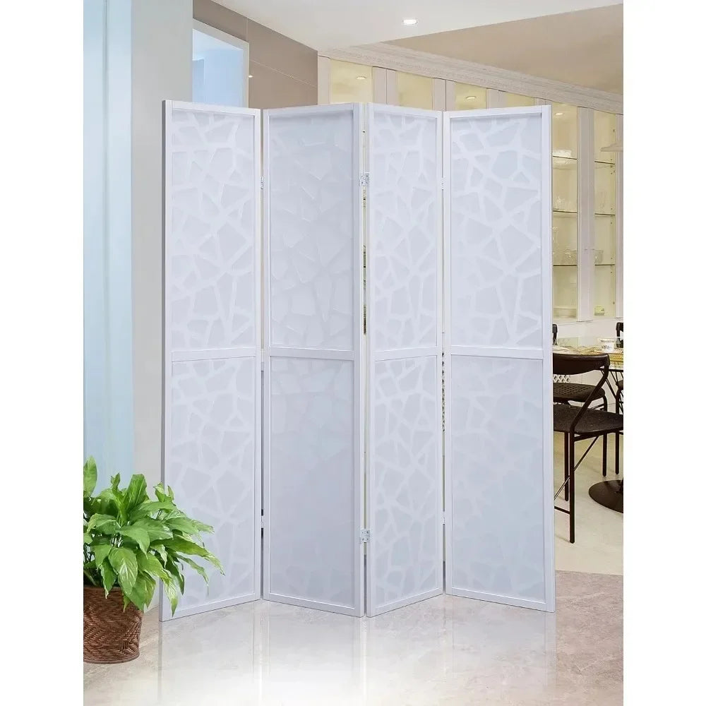 Partitions, 4-panel Screen Room Dividers, Golden Medieval Style