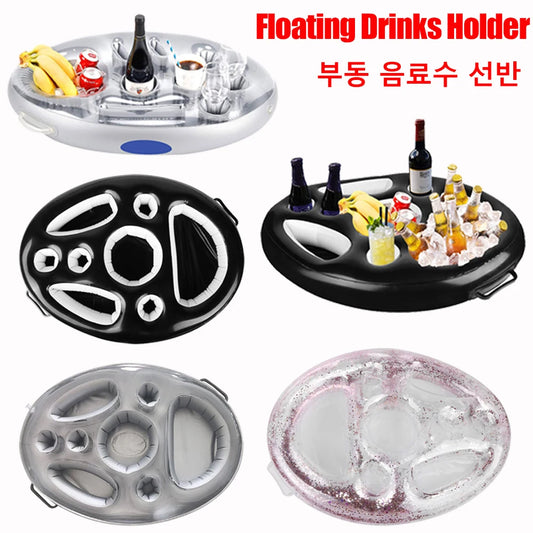 Party Bucket Drinks Cup Holder Inflatable Pool Float Beer Table Cooler Bar Tray